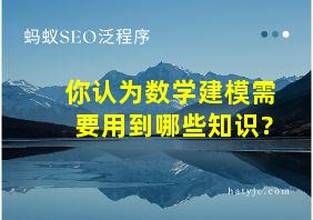 你认为数学建模需要用到哪些知识?