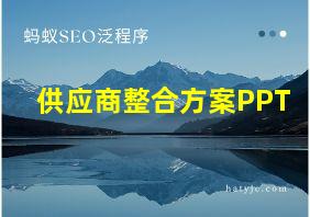 供应商整合方案PPT