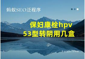 保妇康栓hpv53型转阴用几盒