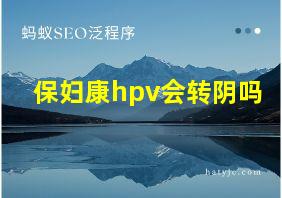 保妇康hpv会转阴吗