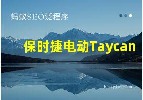 保时捷电动Taycan