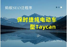 保时捷纯电动车型Taycan