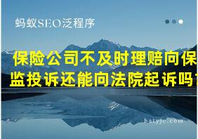 保险公司不及时理赔向保监投诉还能向法院起诉吗?