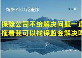 保险公司不给解决问题一直拖着我可以找保监会解决吗