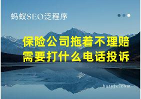 保险公司拖着不理赔需要打什么电话投诉