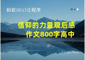 信仰的力量观后感作文800字高中