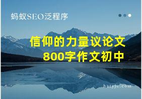 信仰的力量议论文800字作文初中