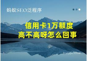 信用卡1万额度高不高呀怎么回事