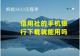 信用社的手机银行下载就能用吗