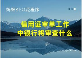 信用证审单工作中银行将审查什么