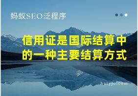 信用证是国际结算中的一种主要结算方式