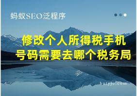 修改个人所得税手机号码需要去哪个税务局