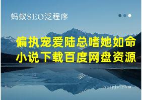 偏执宠爱陆总嗜她如命小说下载百度网盘资源