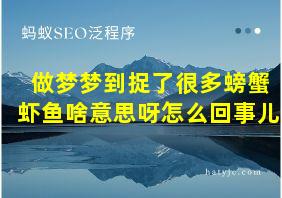 做梦梦到捉了很多螃蟹虾鱼啥意思呀怎么回事儿