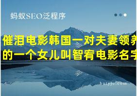 催泪电影韩国一对夫妻领养的一个女儿叫智宥电影名字