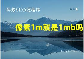 像素1m就是1mb吗