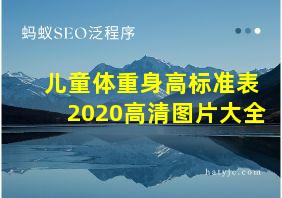 儿童体重身高标准表2020高清图片大全