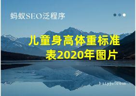 儿童身高体重标准表2020年图片