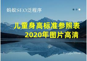 儿童身高标准参照表2020年图片高清