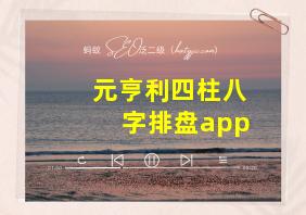 元亨利四柱八字排盘app