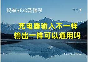 充电器输入不一样输出一样可以通用吗