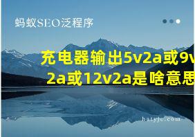 充电器输出5v2a或9v2a或12v2a是啥意思