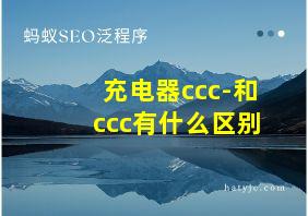 充电器ccc-和ccc有什么区别