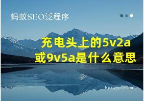 充电头上的5v2a或9v5a是什么意思