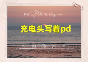 充电头写着pd