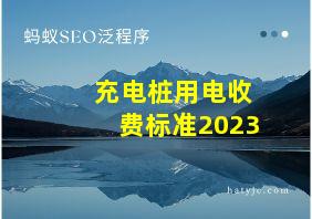 充电桩用电收费标准2023