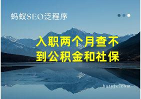 入职两个月查不到公积金和社保