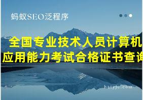 全国专业技术人员计算机应用能力考试合格证书查询