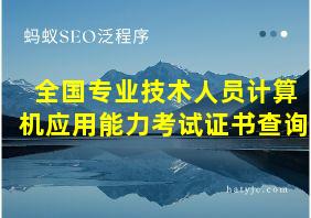 全国专业技术人员计算机应用能力考试证书查询