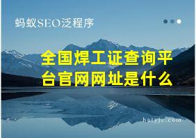 全国焊工证查询平台官网网址是什么