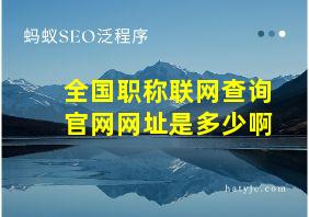 全国职称联网查询官网网址是多少啊