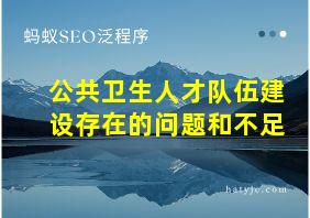 公共卫生人才队伍建设存在的问题和不足