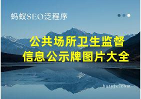 公共场所卫生监督信息公示牌图片大全