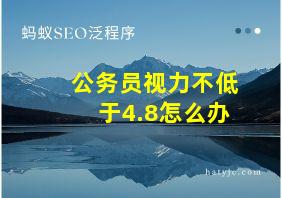 公务员视力不低于4.8怎么办