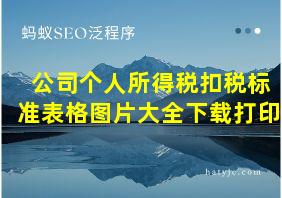 公司个人所得税扣税标准表格图片大全下载打印