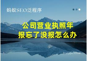 公司营业执照年报忘了没报怎么办