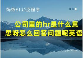 公司里的hr是什么意思呀怎么回答问题呢英语