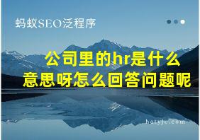 公司里的hr是什么意思呀怎么回答问题呢