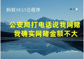 公安局打电话说我网赌 我确实网赌金额不大