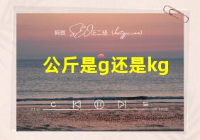 公斤是g还是kg