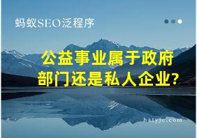 公益事业属于政府部门还是私人企业?