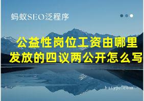 公益性岗位工资由哪里发放的四议两公开怎么写