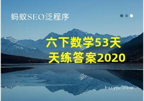 六下数学53天天练答案2020