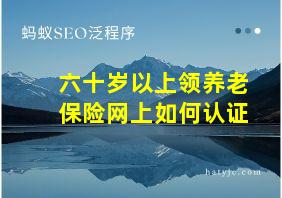 六十岁以上领养老保险网上如何认证