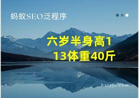 六岁半身高113体重40斤