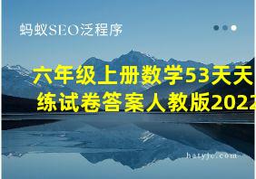 六年级上册数学53天天练试卷答案人教版2022